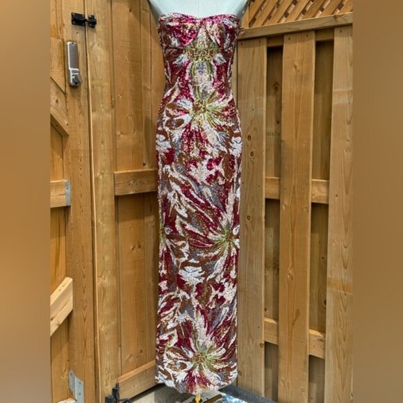 🆕 BRONX & BANCO 🧿 NWOT Dahlia Fuchsia Multi Sequin Maxi Dress, Sz XS US 2 - Picture 11 of 15